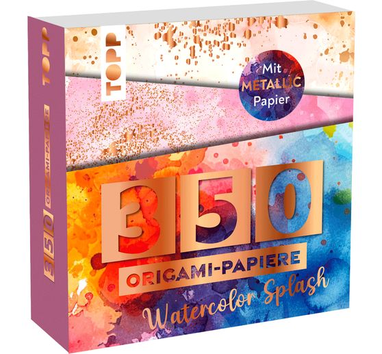 350 Origami papers "Watercolor Splash"
