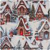 Tapestry fabric with lurex "Snowy Village"