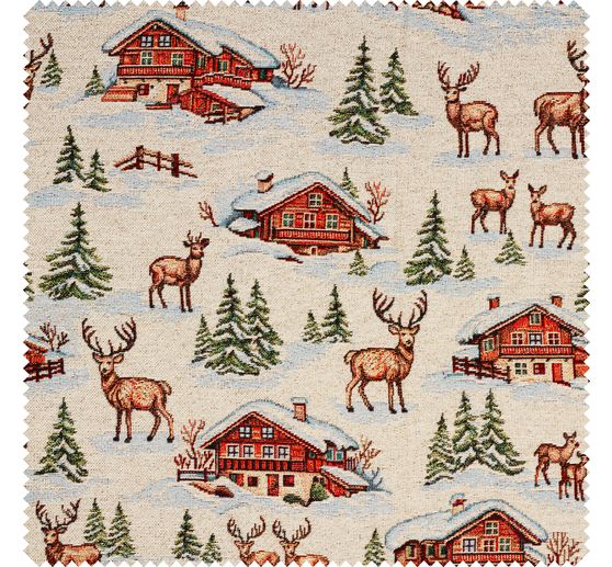 Tapestry fabric with lurex "Alpine Chalet Magic"