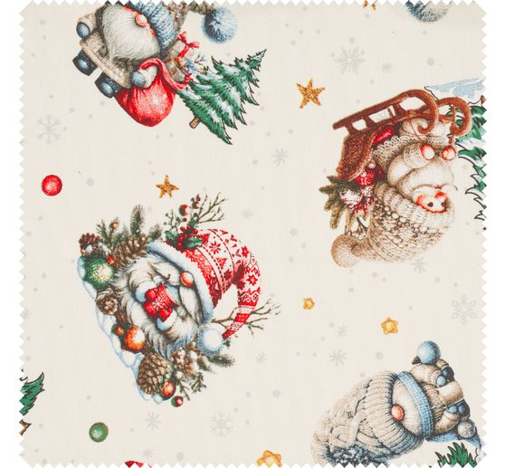 Motif fabric in linen look "Christmas Wonderland"