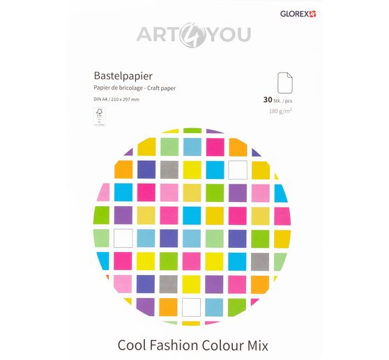 Kreativn&iacute; pap&iacute;r "Cool Fashion Colour Mix", A4, 30 listů