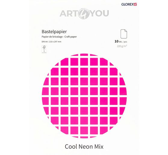 Kreativn&iacute; pap&iacute;r "Cool Neon Mix", A4, 10 listů
