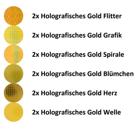 Zrcadlov&yacute; karton "Golden Holographic Mix", A4, 12 listů