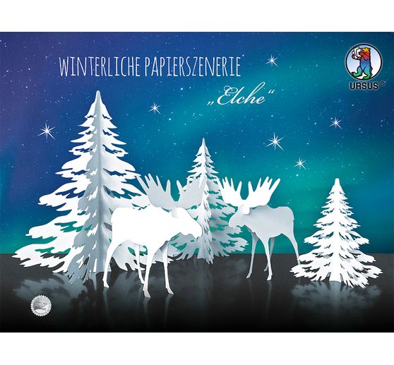 Zimní papírová scenérie "Moose"