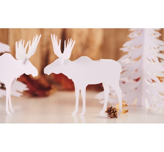 Zimní papírová scenérie "Moose"
