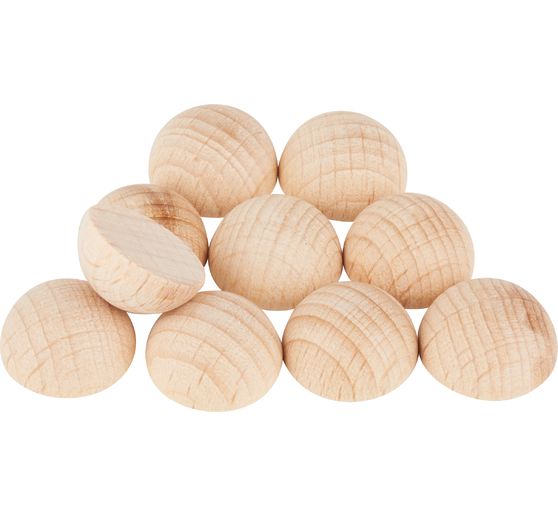 Dřevěné polokoule VBS bez vrtání, 10 kusů