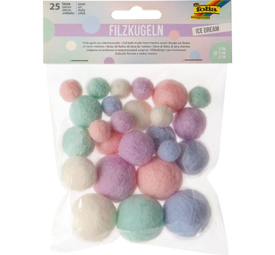 Felt balls, 25 pieces