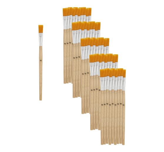 VBS Plochý štětec ze syntetických vlasů "velikost 10", 50 kusů