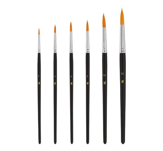 Kulaté štětce VBS "BASIC", sada 6 ks