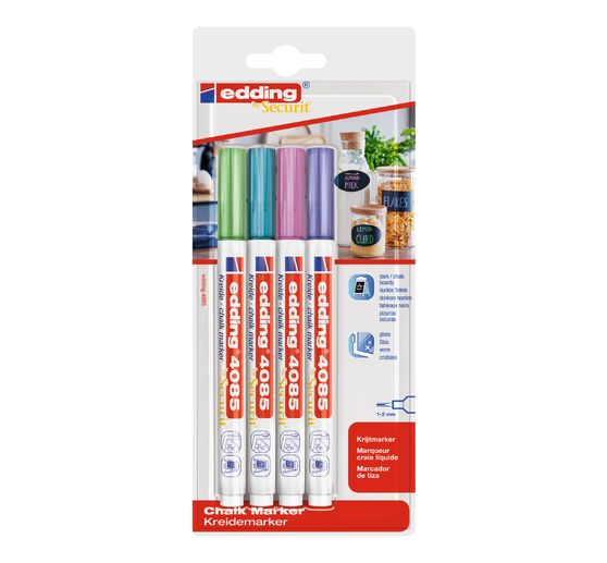 edding 4085 chalk marker set of 4, 1 - 2 mm