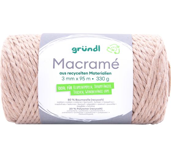 Gründl cotton cord "Macramé", 3 mm