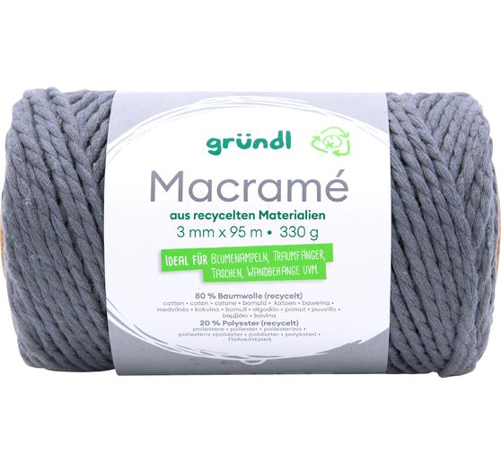 Gründl cotton cord "Macramé", 3 mm