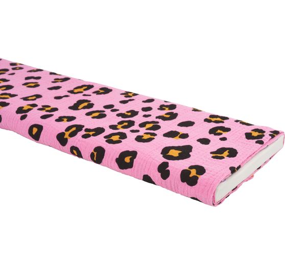 Crinkle muslin cotton fabric "Acid Leo"