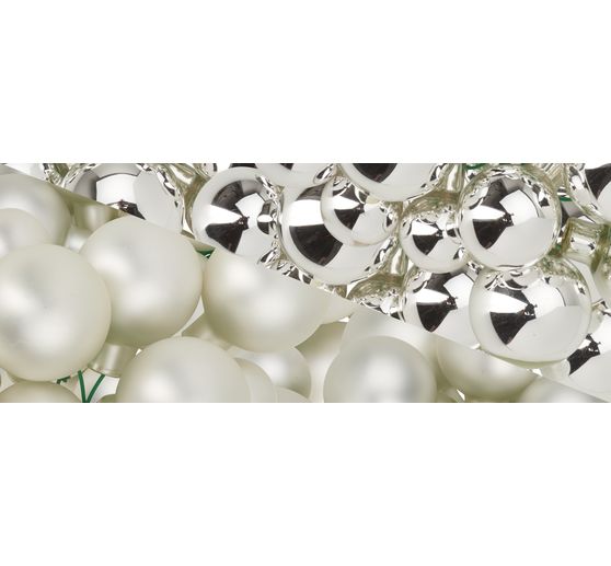 Christmas balls made of glass on wire, 36 pieces, Ø 20 / 25 / 30 mm