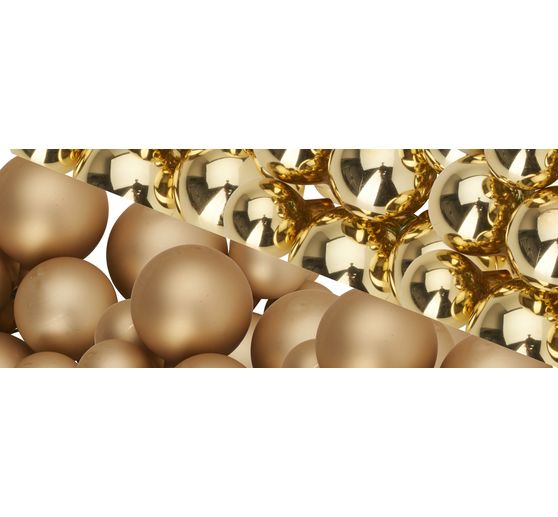 Christmas balls made of glass on wire, 36 pieces, Ø 20 / 25 / 30 mm