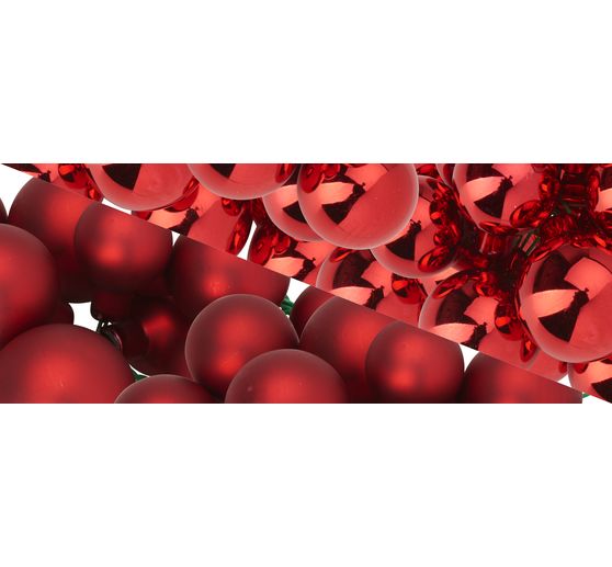 Christmas balls made of glass on wire, 36 pieces, Ø 20 / 25 / 30 mm