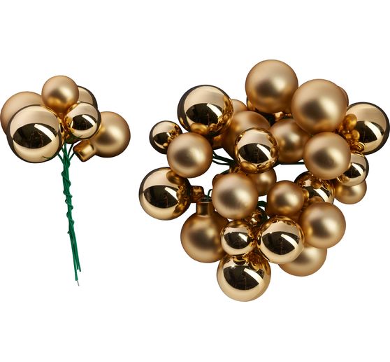 Christmas balls made of glass on wire, 36 pieces, Ø 20 / 25 / 30 mm