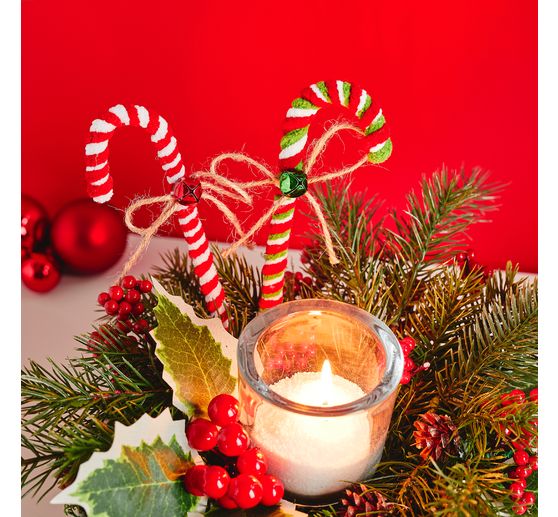 Glass candle holder on spike, 4 pcs.