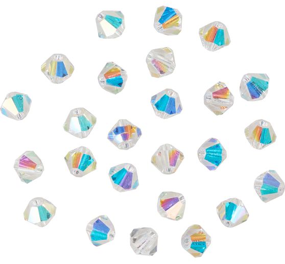 Glass cut glitter beads, 4 mm