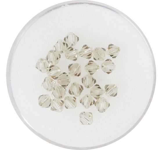 Glass cut glitter beads, 4 mm