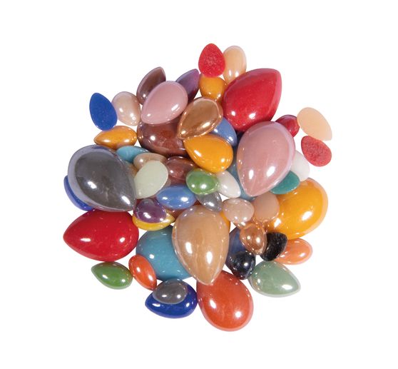 Glass mosaic stones "Diamond", colorful mix, approx. 180 g