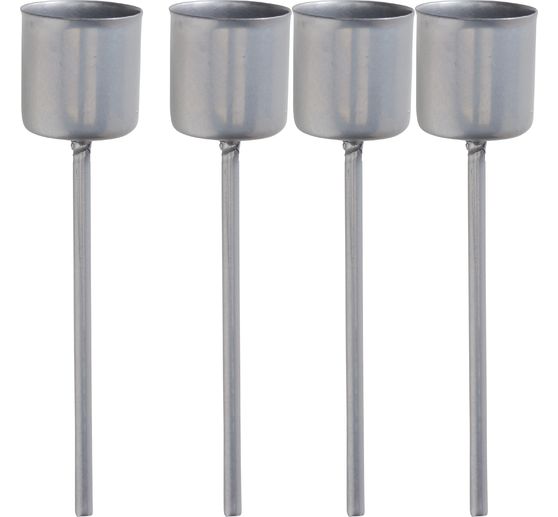 Candle holder with skewer for stick candles, 4 pieces