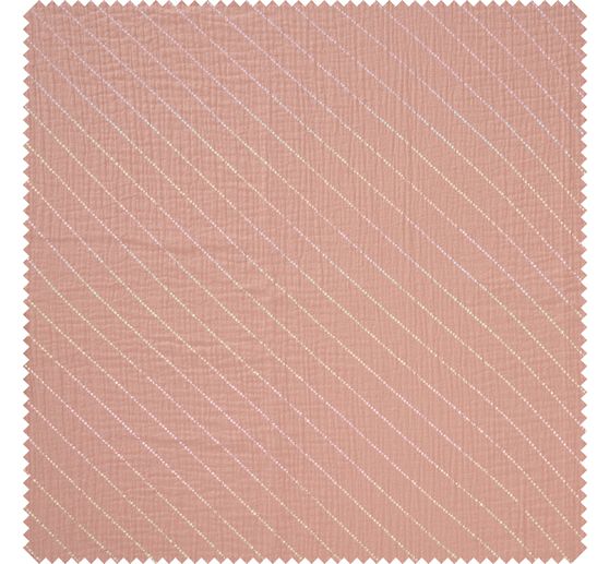 Crinkle muslin cotton fabric with hot-foil effect "Stripes"