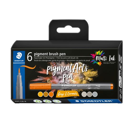 STAEDTLER Pigment brush pen, set of 6