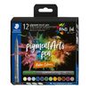 STAEDTLER Pigment brush pen, set of 12 Nature Colours