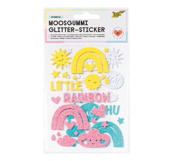 Foam rubber glitter stickers