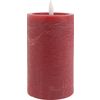 LED real wax candle "12.5 x 7.5 cm", with timer Bordeaux