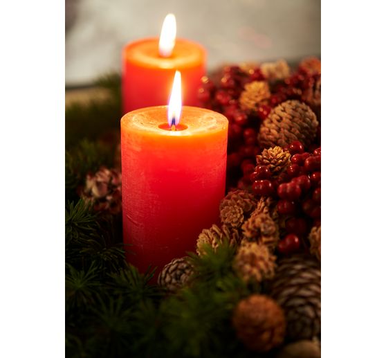 Marble candle, dyed through, pack of 4