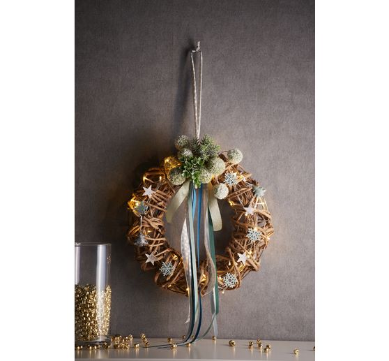 Pompon twig, snow-covered