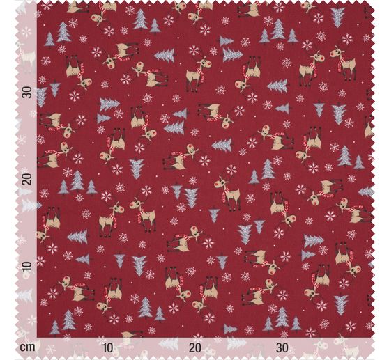 Cotton fabric "Red Nose Reindeer"