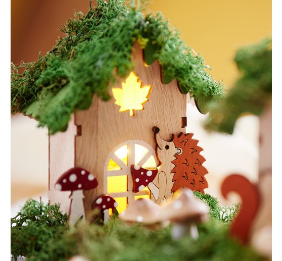 VBS Wooden building kit "Autumn house", incl. LEDs