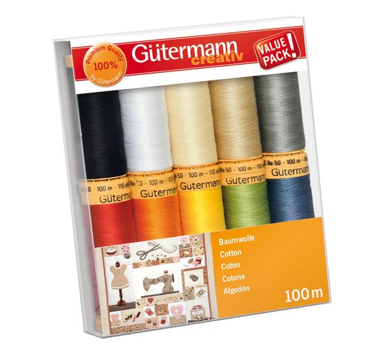 Gütermann Sewing thread set cotton, 10 spools