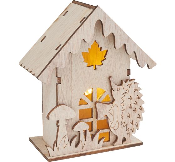 VBS Wooden building kit "Autumn house", incl. LEDs