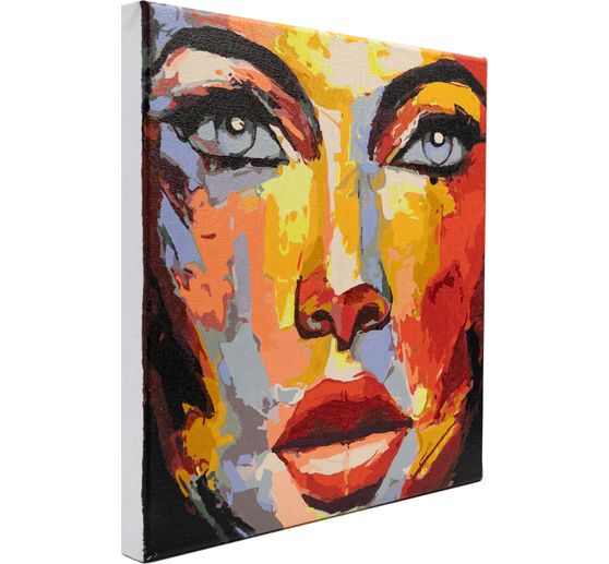 Painting by numbers on stretched canvas, 30 x 30 cm