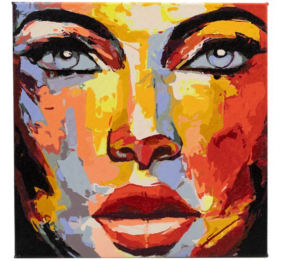 Painting by numbers on stretched canvas, 30 x 30 cm