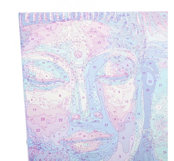 Painting by numbers on stretched canvas, 30 x 30 cm