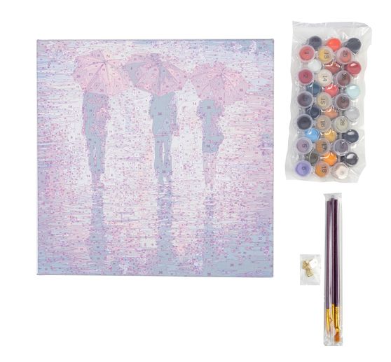 Painting by numbers on stretched canvas, 30 x 30 cm