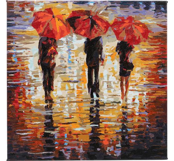 Painting by numbers on stretched canvas, 30 x 30 cm