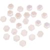 Glass cut beads hexagon Pink