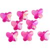 Glass cut beads butterflies Fuchsia