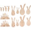 Veneer wood Easter bunny friends