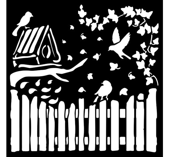 Stencil "House of Roses", 18 x 18 cm