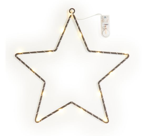 Kovová kroužková hvězda "Star" se světlem LED