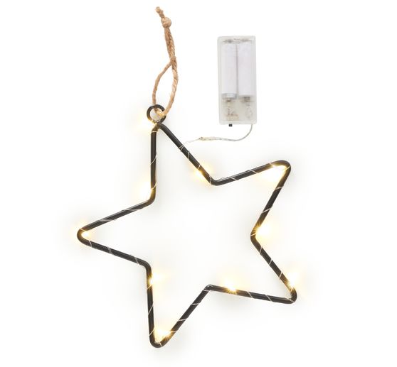 Kovov&aacute; kroužkov&aacute; hvězda "Star" se světlem LED