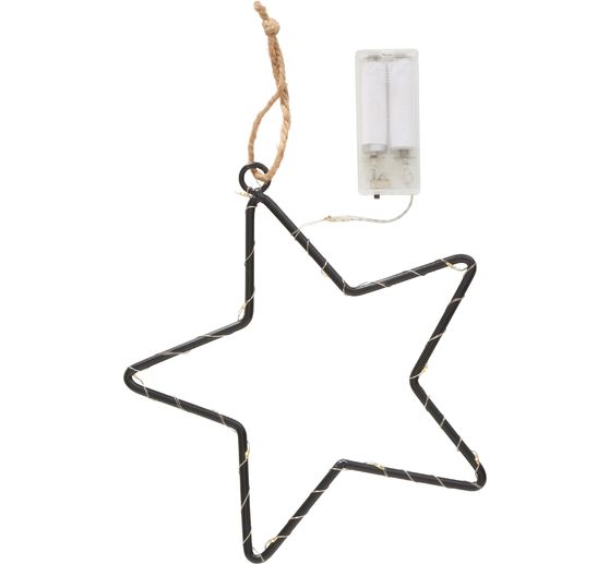 Kovov&aacute; kroužkov&aacute; hvězda "Star" se světlem LED