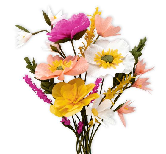 Crêpe paper flower set